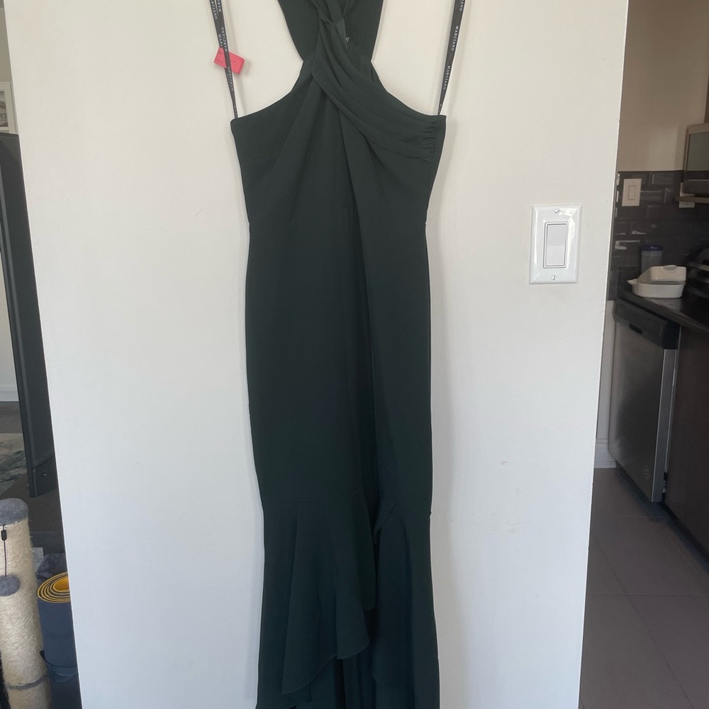 Marciano One Shoulder Dark Green Dress
